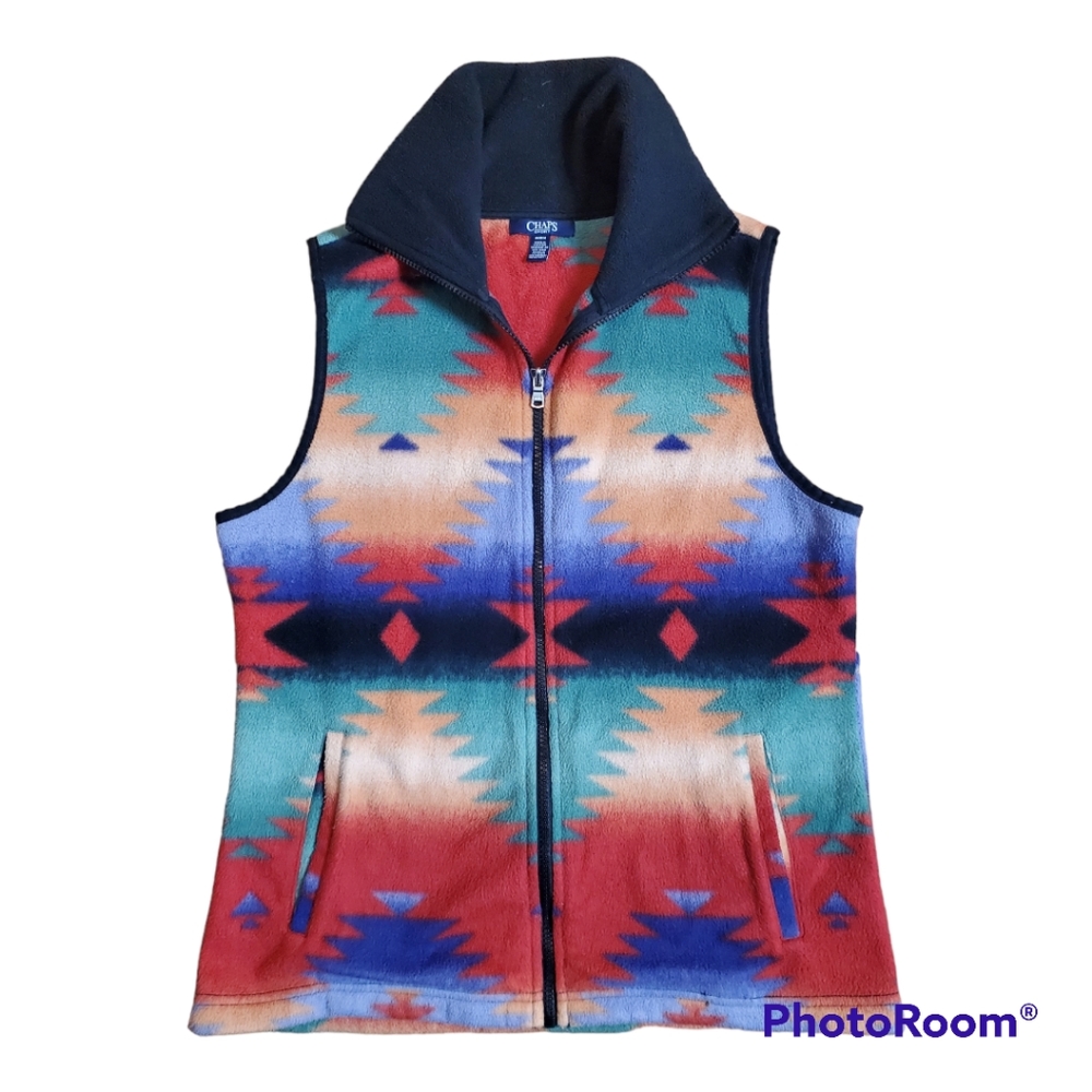 Vintage Polo Ralph Lauren Chaps Sport Aztek Fleece Vest - Womens